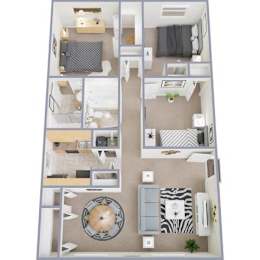 3 beds, 2 baths, 1,062 sqft, $1,344