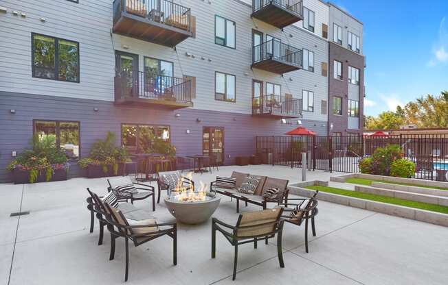 the reserve at bucklin hill patio with fire pit