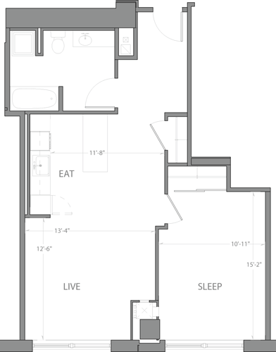 1 bed, 1 bath, 732 sqft, $3,795