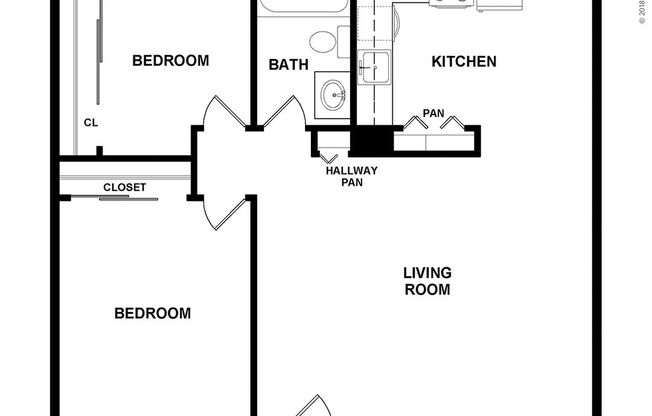 2 beds, 1 bath, 758 sqft, $1,425, Unit 03