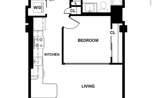 1 bed, 1 bath, 551 sqft, $1,250