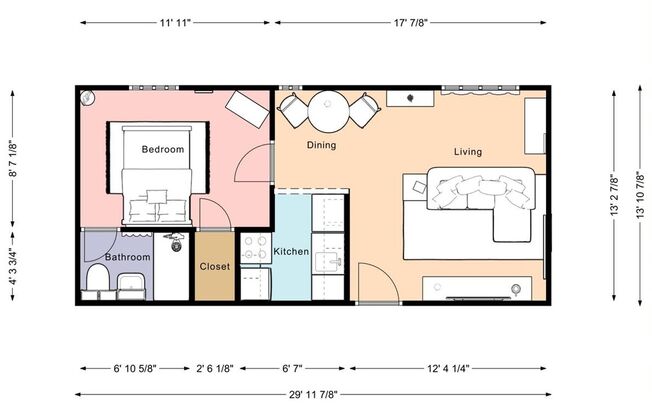 1 bed, 1 bath, 550 sqft, $745, Unit 775-48