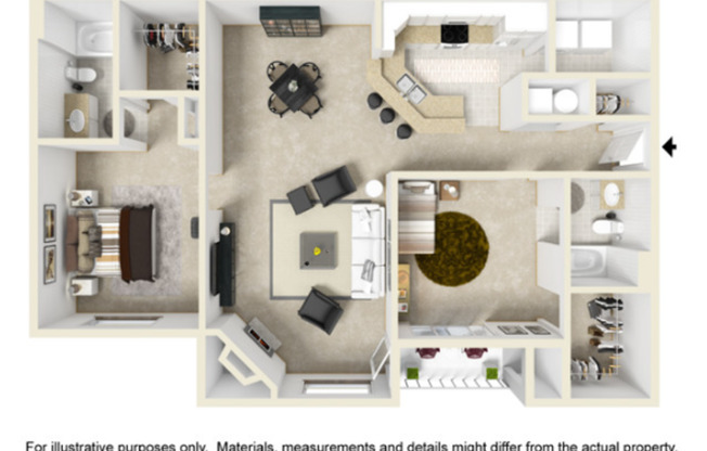 2 beds, 2 baths, 1,252 sqft, $1,155, Unit 1913