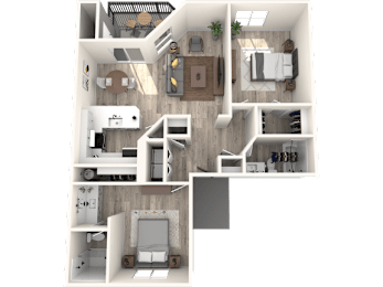 2 beds, 2 baths, 848 sqft, $1,325