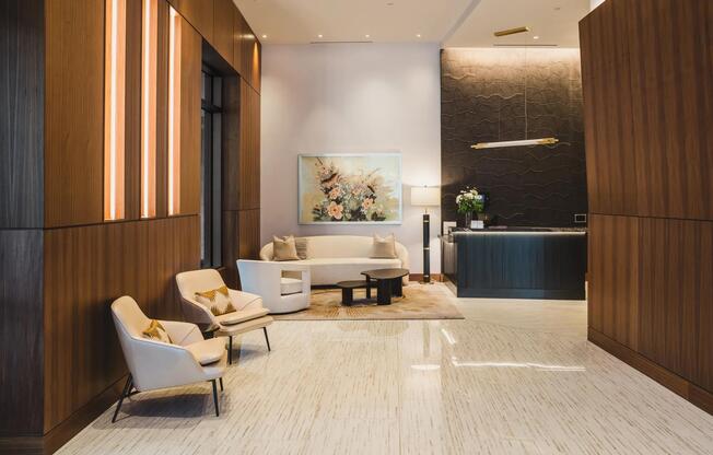 Warm welcomes to your new home begin in our beautiful lobby.