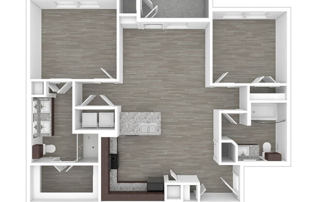 2 beds, 2 baths, 980 sqft, $1,598