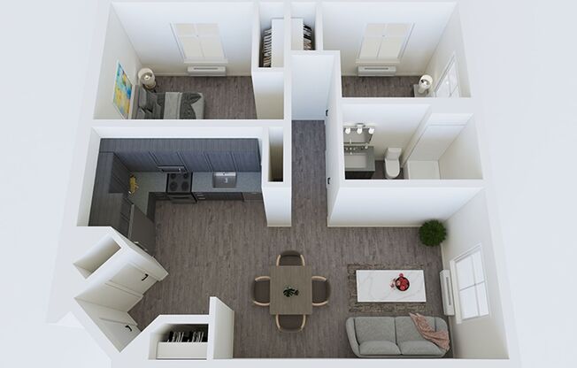 2 beds, 1 bath, 708 sqft, $1,677, Unit 1935412