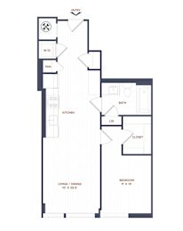 1 bed, 1 bath, 608 sqft, $2,430