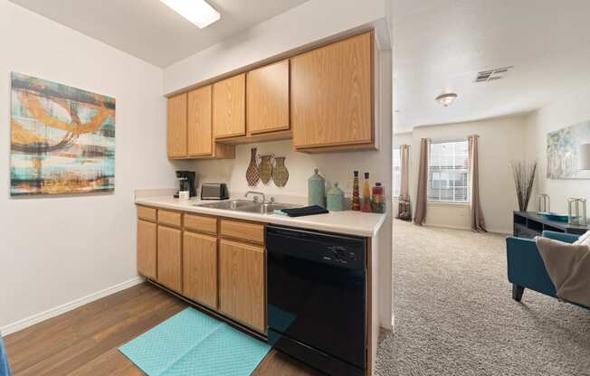 The Bristol Apartments Lawton Oklahoma Kitchen To Living Interior