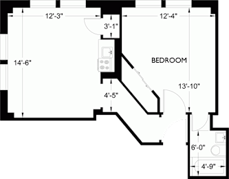 1 bed, 1 bath, 401 sqft, $1,694