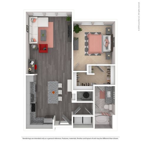 1 bed, 1 bath, 805 sqft, $1,710