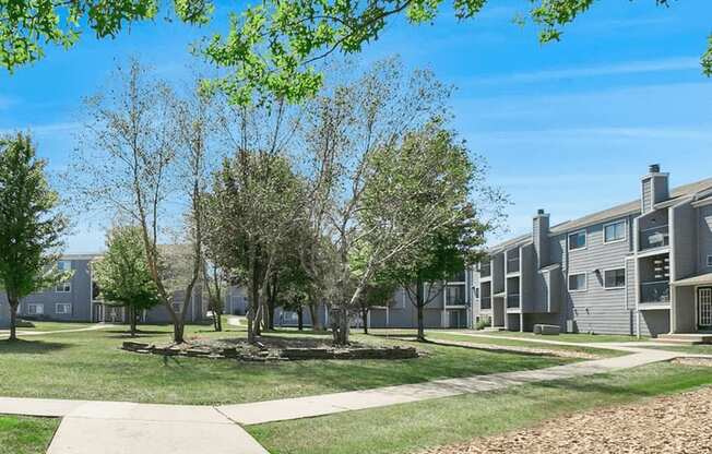 shade trees at apartment complex