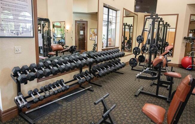 Fitness Center With Updated Equipment at Dominion Courtyard Villas, Fresno, California