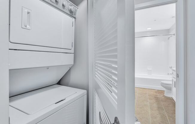 Stacked washer and dryer