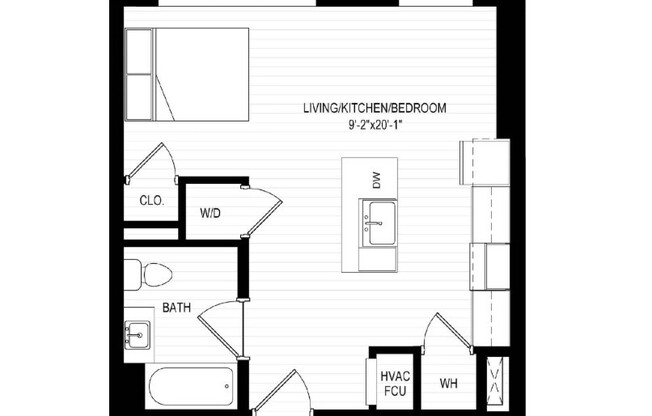 Studio, 1 bath, 440 sqft, $2,050, Unit 509