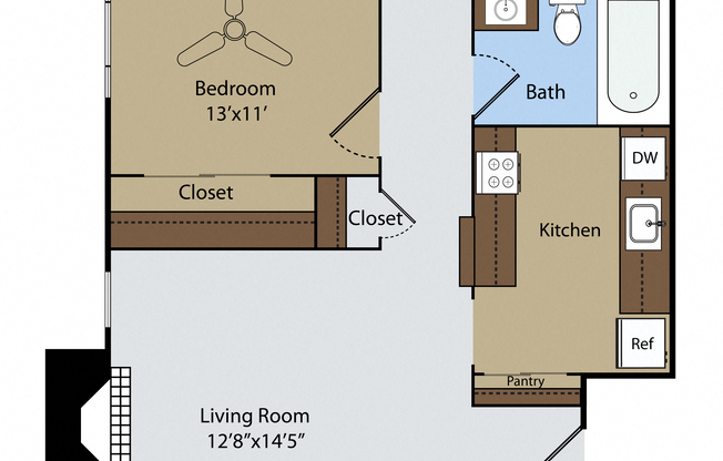 2 beds, 2 baths, $1,150