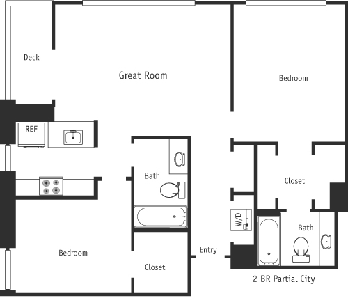 2 beds, 2 baths, 1,061 sqft, $3,296, Unit 1305
