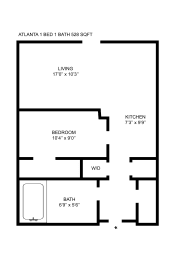 1 bed, 1 bath, 528 sqft, $2,115