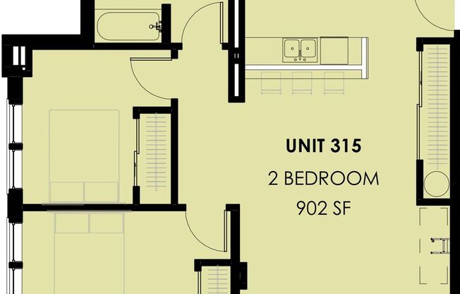 2 beds, 1 bath, 902 sqft, $3,350, Unit 410 5th #315