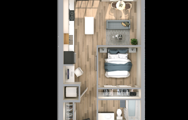 Studio, 1 bath, 532 sqft, $1,495, Unit 218