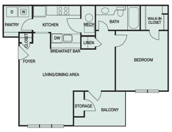 1 bed, 1 bath, 827 sqft, $1,660