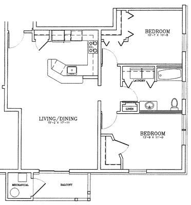 2 beds, 1 bath, 985 sqft, $2,740, Unit 102