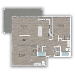 2 beds, 2 baths, 1,156 sqft, $2,481