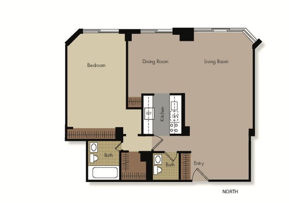 1 bed, 1 bath, 957 sqft, $6,063, Unit S09H