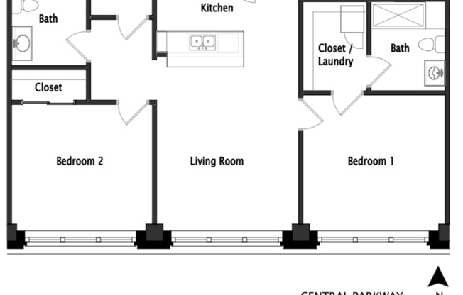 2 beds, 2 baths, 1,155 sqft, $2,669, Unit 100-206