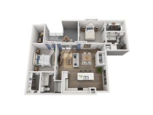 2 beds, 2 baths, 1,147 sqft, $3,580
