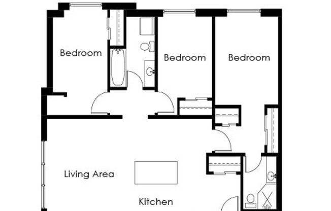 3 beds, 2 baths, 1,118 sqft, $1,375, Unit 311