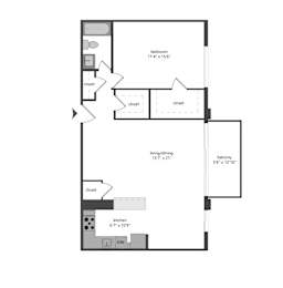 1 bed, 1 bath, 839 sqft, $2,100