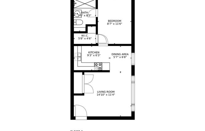 1 bed, 1 bath, $1,750, Unit 4