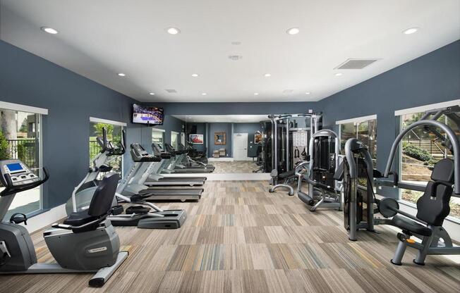 Fitness room at Legends at Rancho Belago, Moreno Valley, California