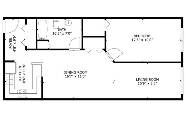 1 bed, 1 bath, $1,075, Unit 1197-06