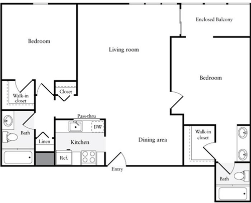 2 beds, 2 baths, 1,133 sqft, $4,682, Unit 5108