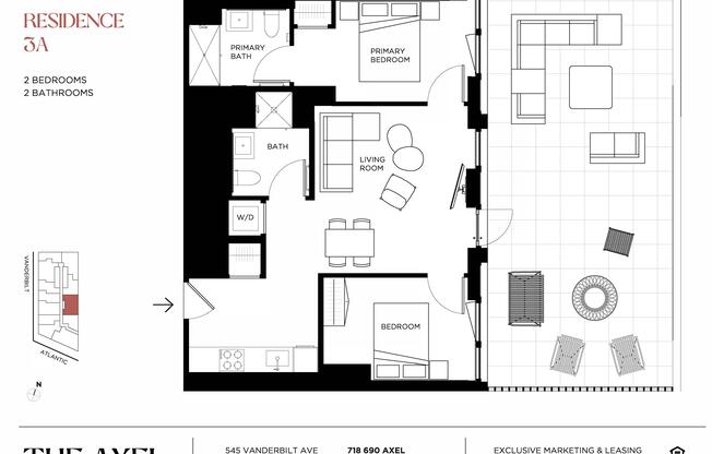 2 beds, 2 baths, 400 sqft, $6,150, Unit 3A