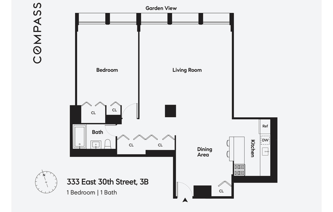 1 bed, 1 bath, 808 sqft, $4,750, Unit 3B