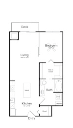 1 bed, 1 bath, 745 sqft, $1,530