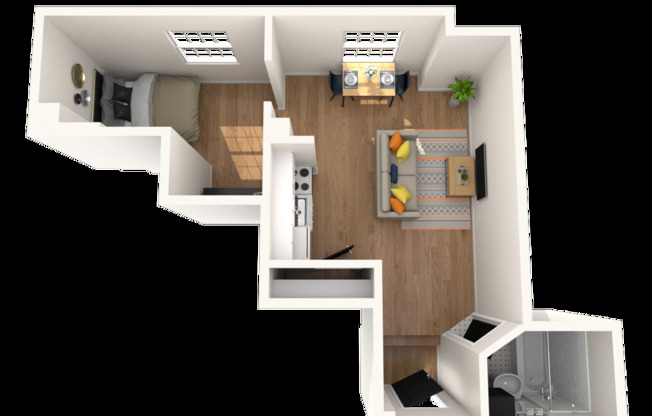 Studio, 1 bath, 370 sqft, $895, Unit A-39