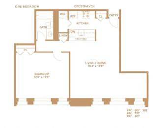 1 bed, 1 bath, 955 sqft, $1,598
