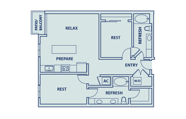 2 beds, 2 baths, 1,030 sqft, $2,518, Unit 345