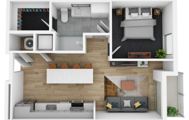 1 bed, 1 bath, 624 sqft, $1,917