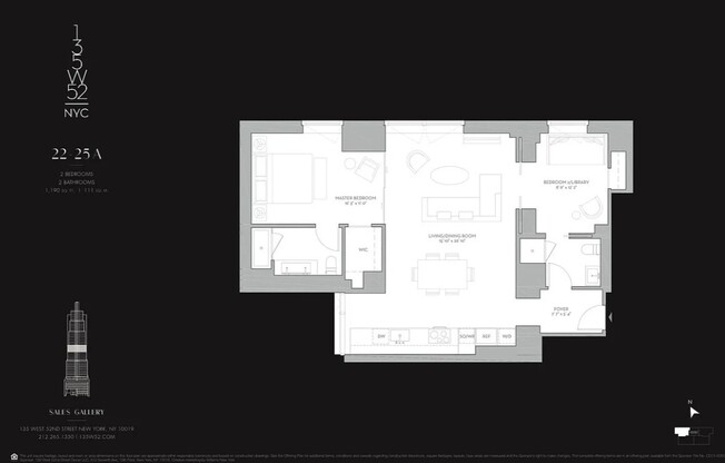 2 beds, 2 baths, 1,190 sqft, $8,000, Unit 23A