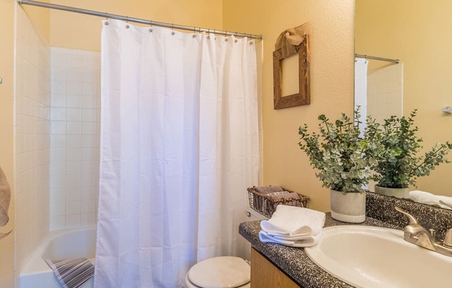 Camino Seco village bathrooms with shower tub combo