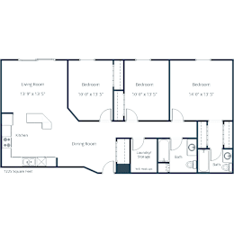 3 beds, 2 baths, 1,225 sqft, $1,440