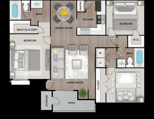 3 beds, 2 baths, 1,153 sqft, $1,375