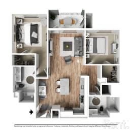 2 beds, 2 baths, 1,098 sqft, $2,975
