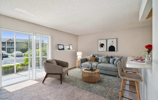 Living Area with Patio Walkout