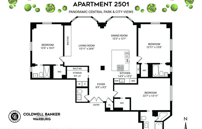 3 beds, 3.5 baths, 2,130 sqft, $50,000, Unit 2501